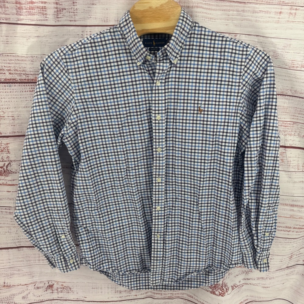 Polo Ralph Lauren Shirt Mens XL Classic Fit Plaid Cotton Button Down Preppy